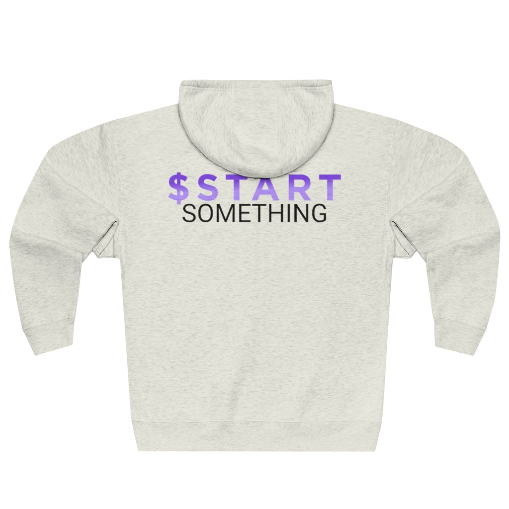 Unisex $START Something Premium Full Zip Hoodie - Purple